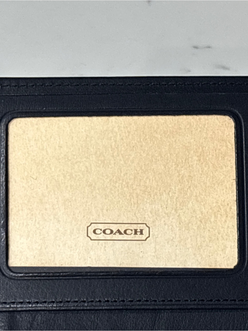 COACH Black Leather Bifold Passcase Wallet ID Window Card Case Minimalist - Picture 9 of 10